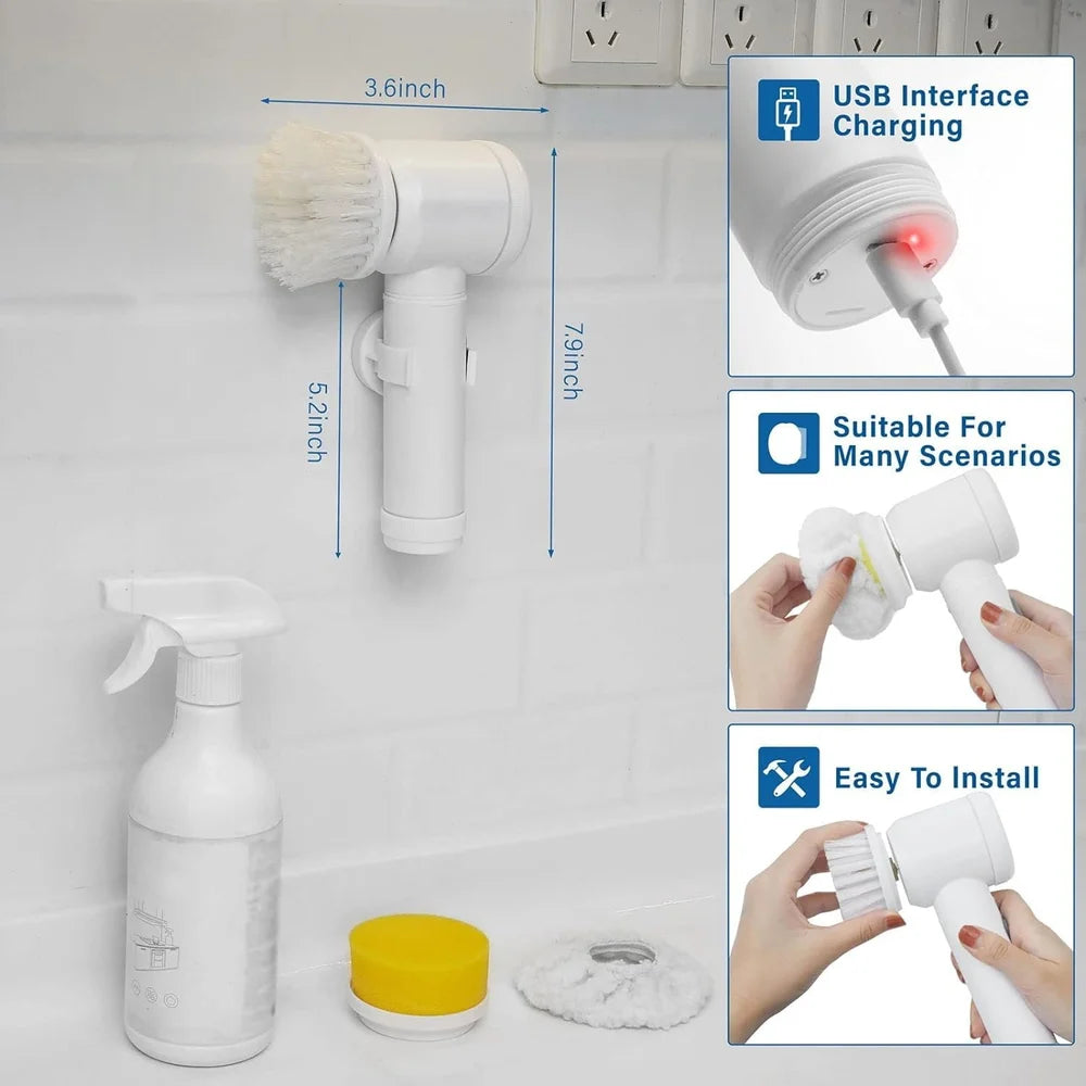 5-in-1 Electric Spin Scrubber