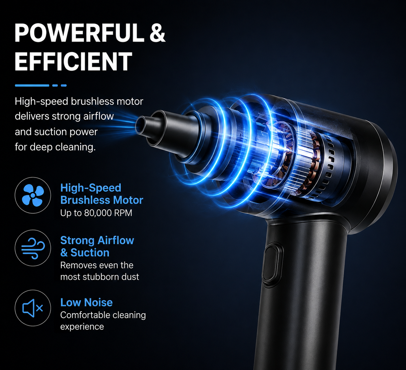 Cordless Mini Air Duster + Vacuum